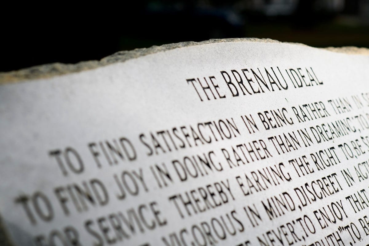 Detail image of "The Brenau Ideal" stone monument