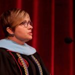 Amanda Lammers speaks during the Brenau University Martin Luther King Jr. Convocation.