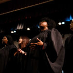 Members of the Brenau University Gospel Choir sing at the Martin Luther King Jr. Convocation.