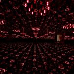 Infinity Mirrors dark with red lights