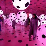 Infinity Mirrors big pink glowing balls