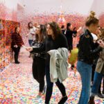 students looking around gallery