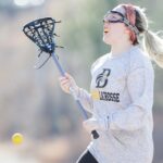 Hannah Vigil-Shuck reacts after scoring during a lacrosse practice at Riverside Military Academy on Friday, Jan. 26, 2018 in Gainesville, Ga. (AJ Reynolds/Brenau University)