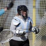 Haley Heil in goal during a lacrosse practice at Riverside Military Academy on Friday, Jan. 26, 2018 in Gainesville, Ga. (AJ Reynolds/Brenau University)