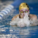 Brenau's Nikoletta Alvanou a sophomore from Thessaloniki, Greece swims the 400 yard individual medley during the Appalachian Athletic Conference Swimming & Diving Championship Meet on Friday, Feb. 9, 2019 in Kingsport, Tenn. Alvanou placed first in the race. (AJ Reynolds/Brenau University)