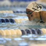 Brenau's Lindsay Dowling a senior from Winston, Ga. swims the 100 yard butterfly during the Appalachian Athletic Conference Swimming & Diving Championship Meet on Friday, Feb. 9, 2019 in Kingsport, Tenn. Dowling placed first in the event. (AJ Reynolds/Brenau University)