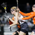 Brenau's Cora Wallace, a freshman from Cumming, Ga., drives with the ball during the first Brenau lacrosse match against Georgetown College on Friday, Feb. 9, 2018 in Gainesville, Ga. (AJ Reynolds/Brenau University)