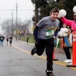 Runner crossing the finish line