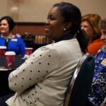 Gladys Harvey-Peterson, advising coordinator and certification officer in the Brenau College of Education, listens during the Masters of Teaching: Life Changers at Work on Wednesday, March 21, 2018. (AJ Reynolds/Brenau University)