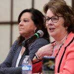 Suzanne Erickson speaks during the roundtable discussion.