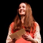 Susan DeWitt on stage as she receives a Provost Scholarship during the Brenau University Honors Convocation on Thursday, April 12, 2018. (AJ Reynolds/Brenau University)