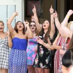 Members of the Phi Mu sorority sing songs during the sorority open house of the Alumnae Reunion Weekend & May Day at Brenau University Saturday, April 14, 2018, in Gainesville, Ga. Photo by Jason Getz / Brenau University