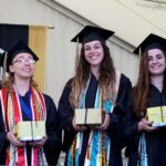 Students receive awards.