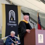 Butch Miller, Georgia State Senate President Pro Tempore, delivers the commencement address during the Women's College Commencement at Brenau University Friday May 4, 2018 in Gainesville, Ga. (Jason Getz for Brenau University)