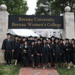 May 5, 2018 - Gainesville, Ga: ANU-Brenau University students pose with the Brenau University sign Saturday May 5, 2018 in Gainesville, Ga. (Jason Getz for Brenau University)
