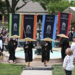 The processional concludes the Brenau University graduate and undergraduate commencement Saturday May 5, 2018 in Gainesville, Ga. (Jason Getz for Brenau University)