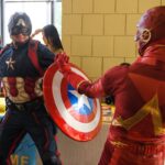 Captain America and The Flash during LitFest at the Brenau University Downtown Center. (AJ Reynolds/Brenau University)