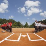 Players lined up at home plate