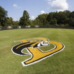 Brenau logo painted on the field