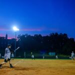 sunset over the softball field