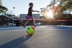 Penn Willis hits a return during a tennis clinic event celebrating the second annual Tennis Day in Georgia on Tuesday, Oct. 3, 2017. (AJ Reynolds/Brenau University)