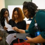 Cierra Franklin, Ayana Daniels and Gloria Clark during the 16th annual Brenau University Mock Mediation Invitational tournament. (AJ Reynolds/Brenau University)