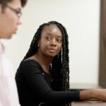 Keri Ashworth mediates during the 16th annual Brenau University Mock Mediation Invitational tournament. (AJ Reynolds/Brenau University)