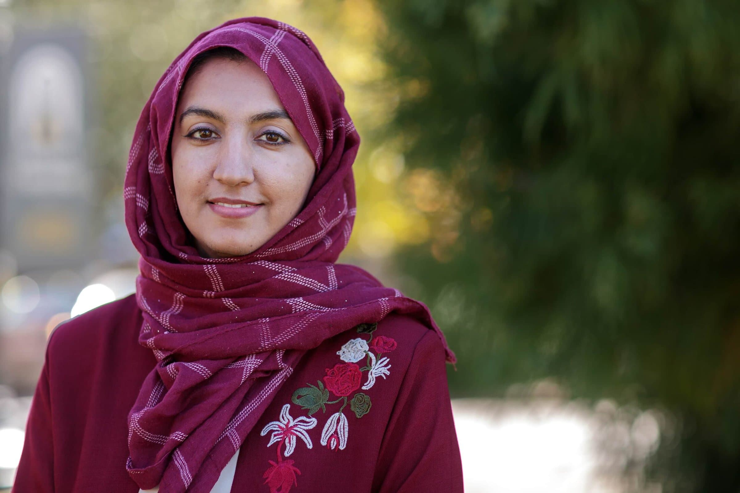 Maryem, a Women's College alumna from Afghanistan, who returned to Brenau to speak with current students and share her story. (AJ Reynolds/Brenau University)