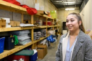 Student inside a basement