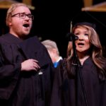 student singing on stage