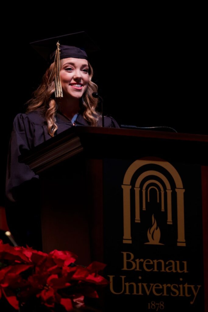 student giving speach