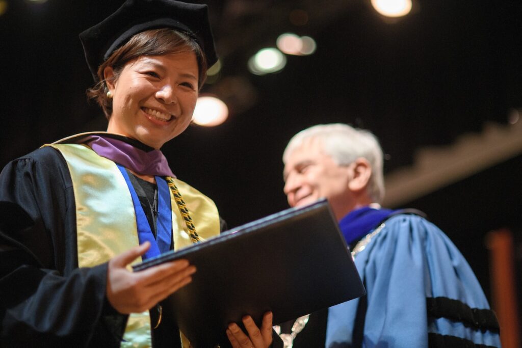 Hyujin Cho receives her Occupational Therapy Doctorate during the Brenau University Graduate Commencement ceremony on Friday, Dec. 14, 2018 in Gainesville, Ga. (AJ Reynolds/Brenau University)