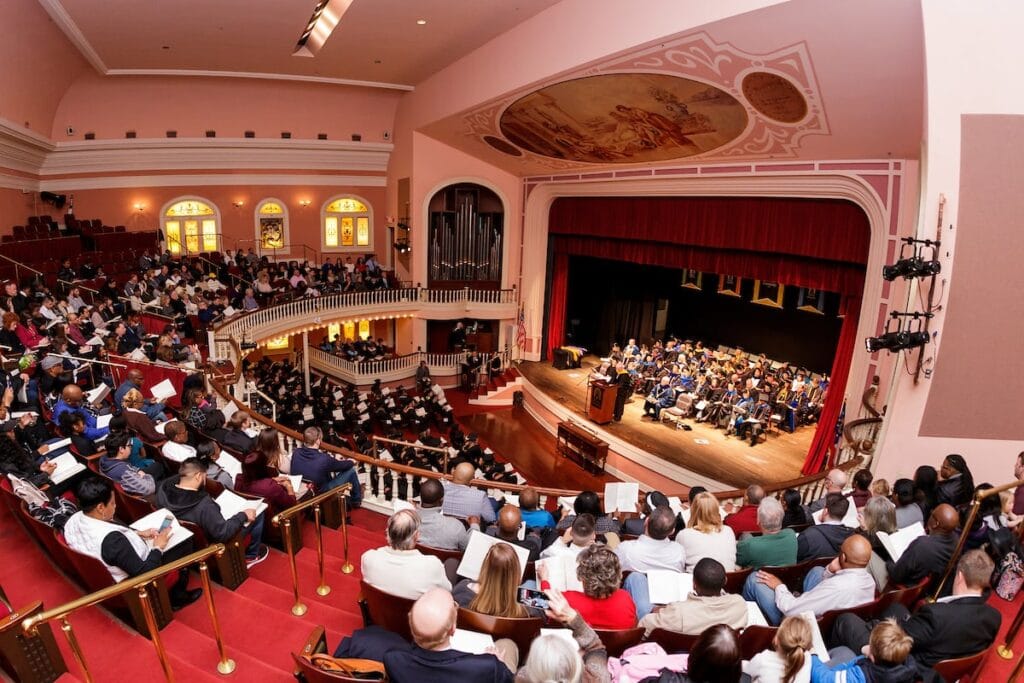 Graduation ceremony in Pearce Auditorium