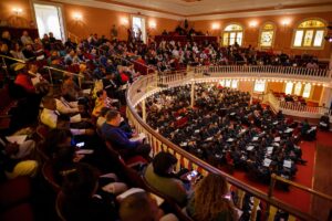 Graduates and their families fill Pearce Auditorium for the Brenau University graduate winter commencement ceremony. (AJ Reynolds/Brenau University)