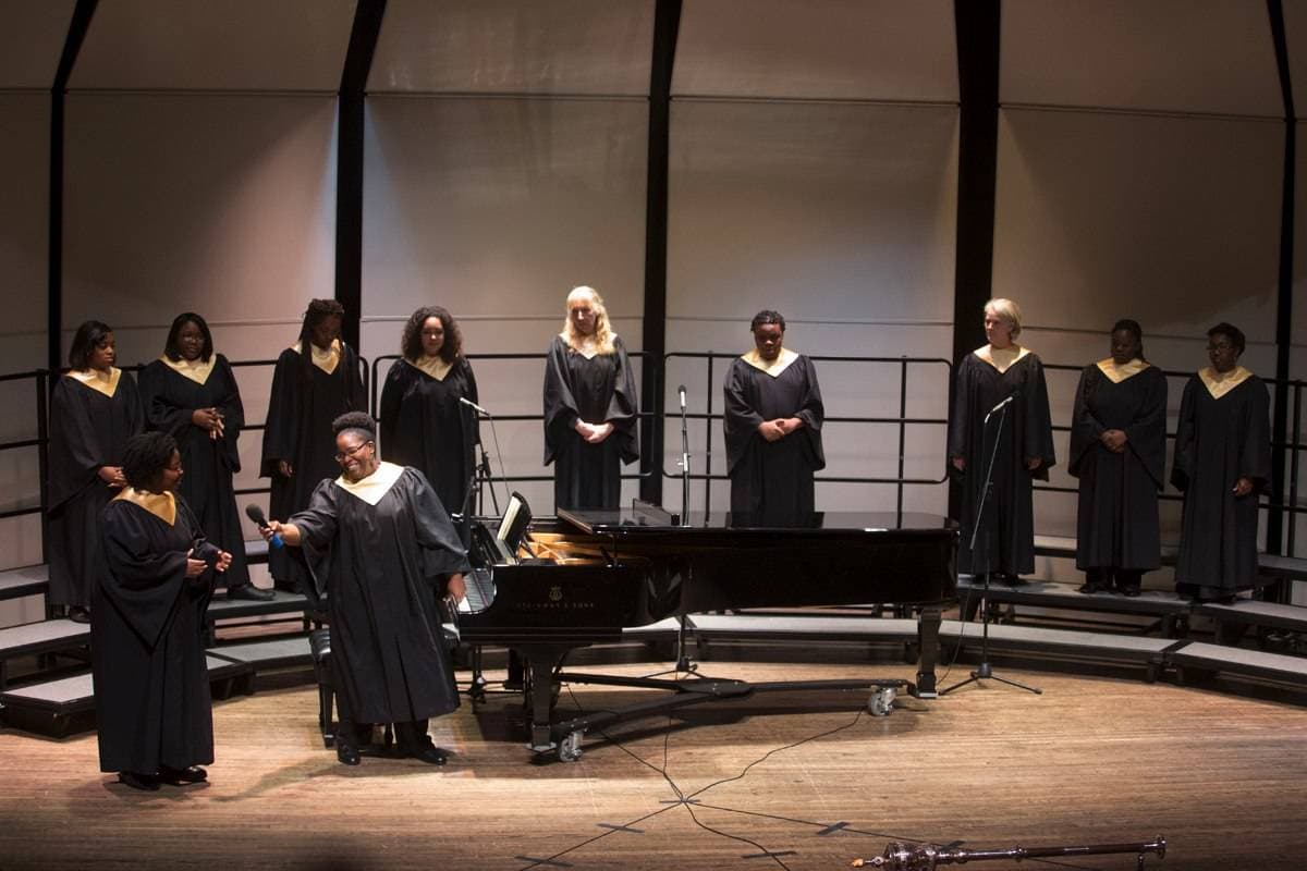 Brenau's gospel choir provided music and song during this year's Martin Luther King Jr. Convocation. 1