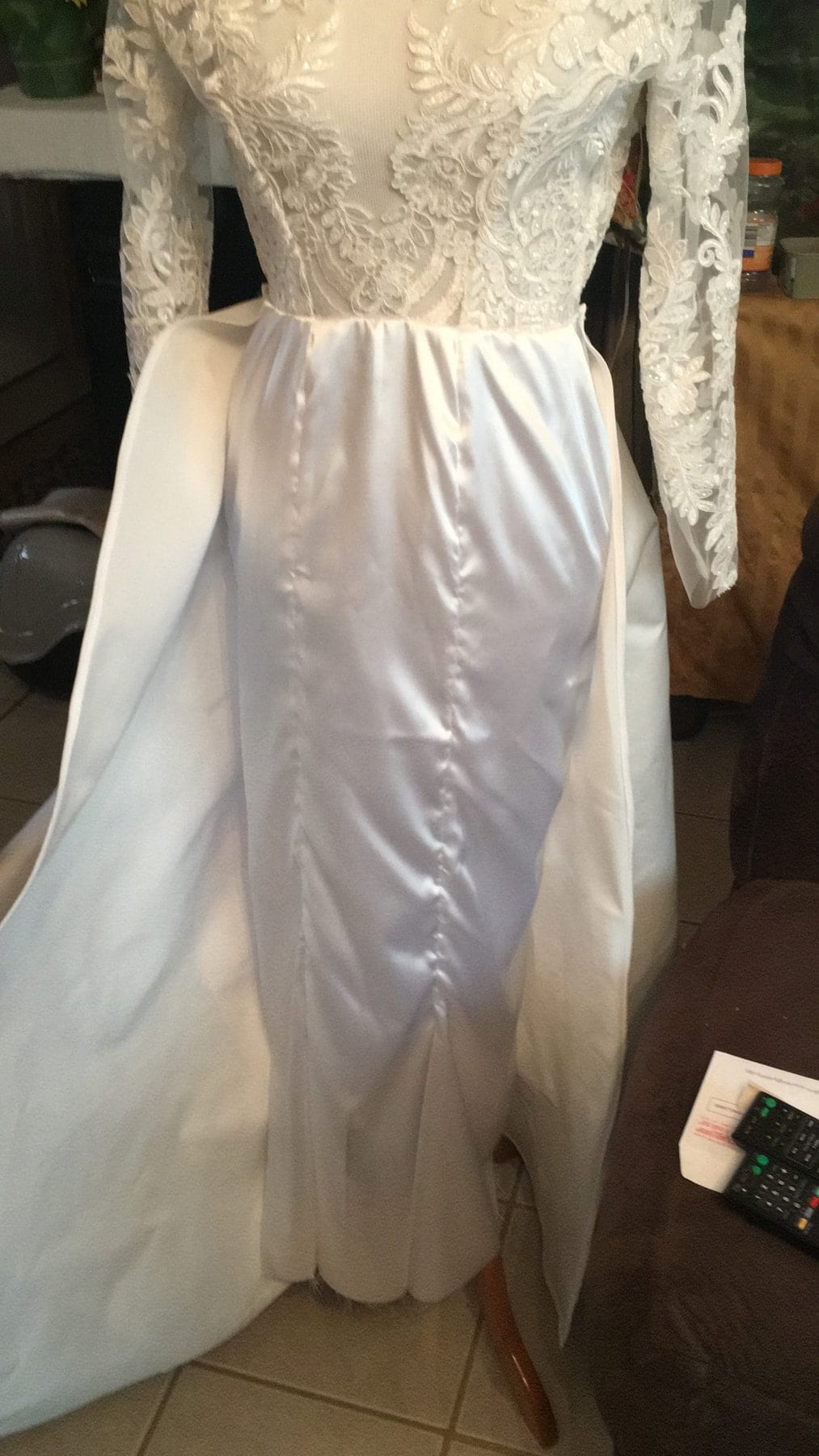 Wedding gown in progress as Kendy Manzano works on her senior collection