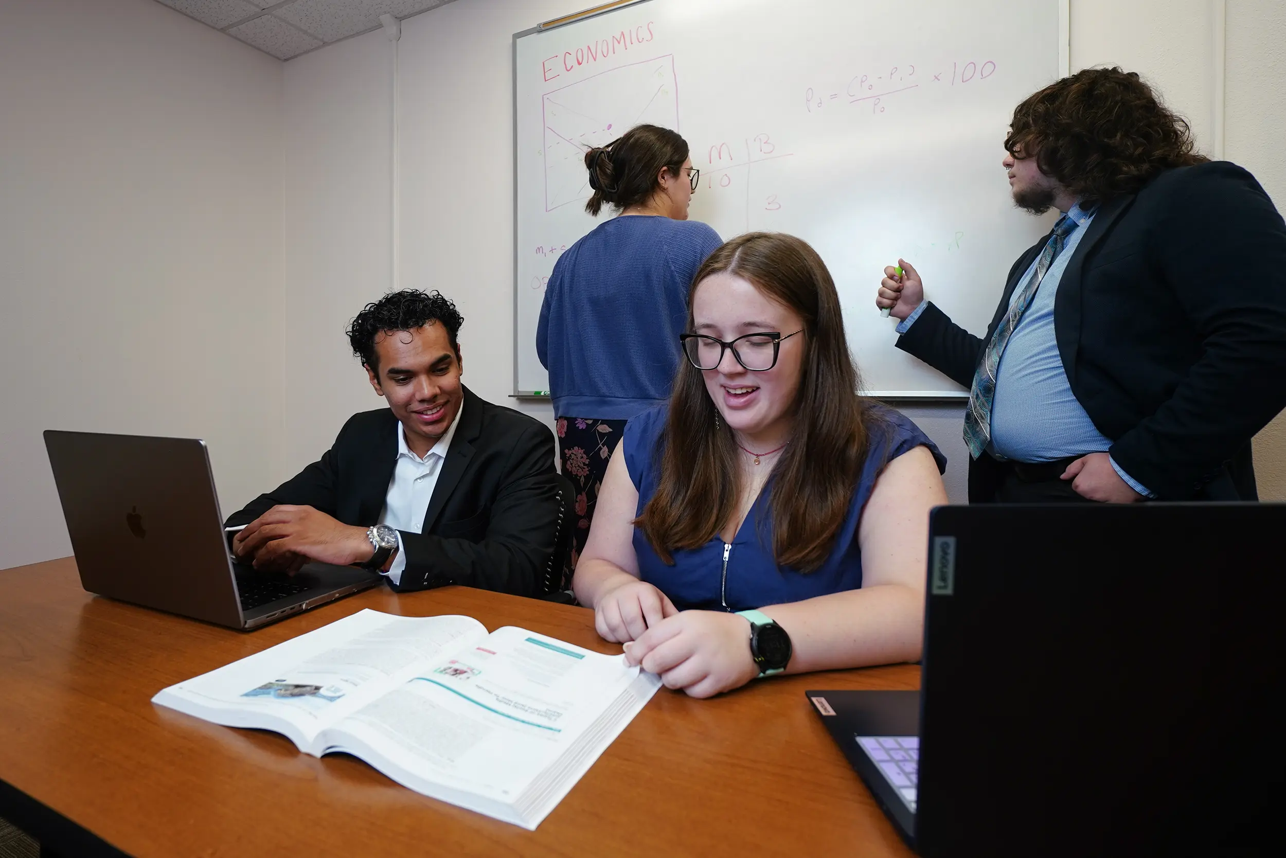 Business Students working on a project