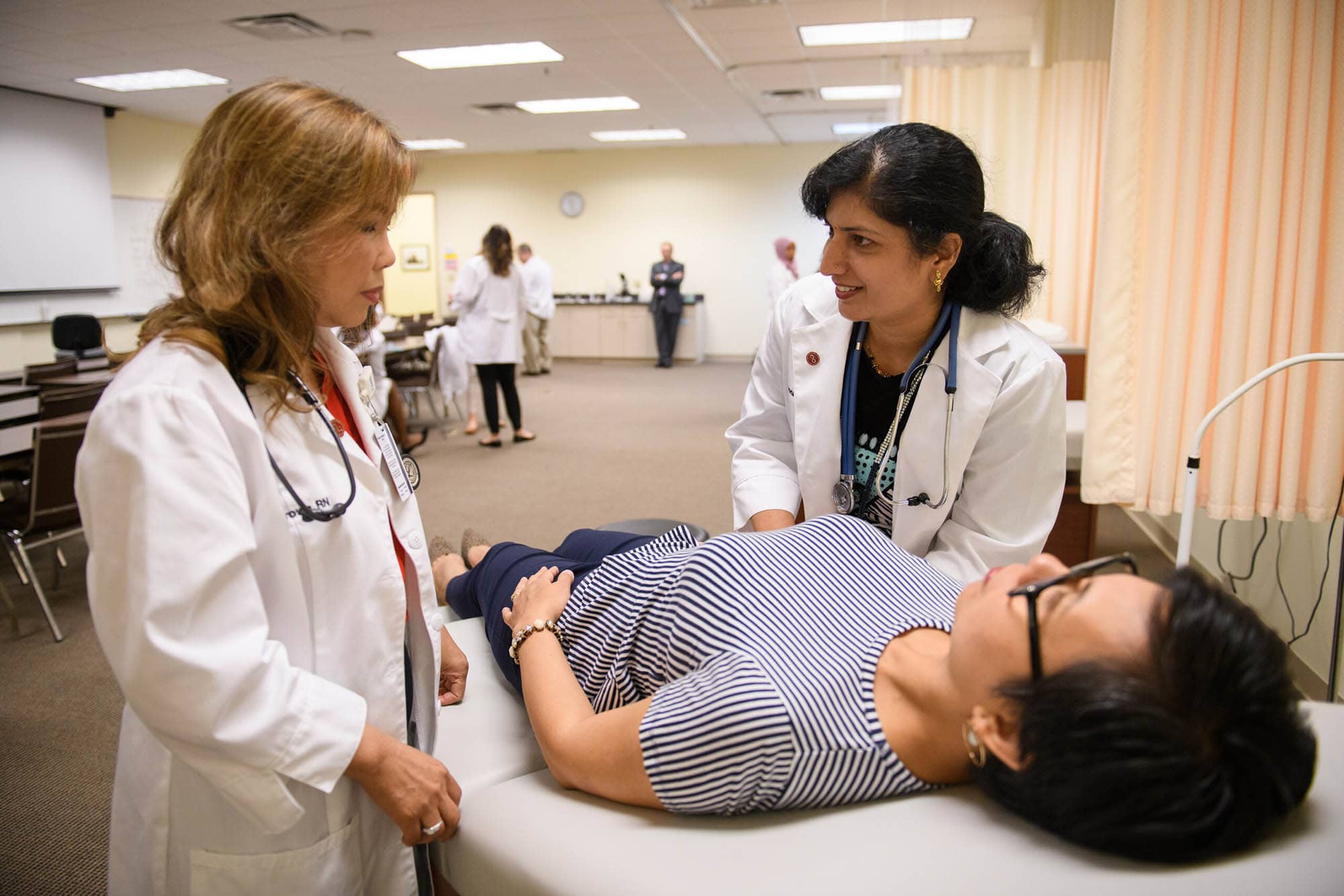 Nursing instructor demonstrating