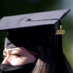 person in grad cap with "2020" tassel pendant