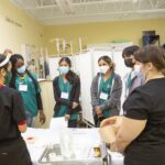 Students learn medical procedures.