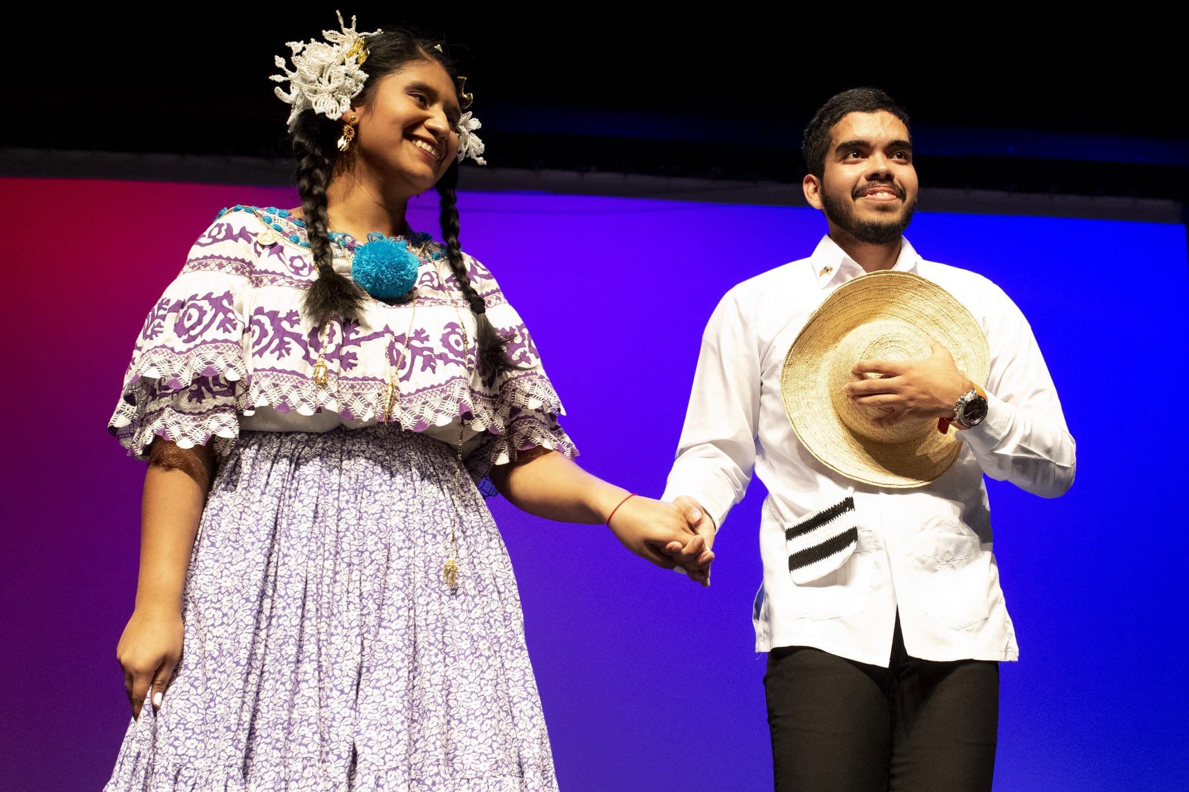 Diodanis Lopez and Alberto Ortega smile after performing together.