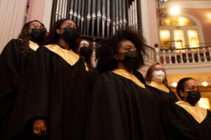 The gospel choir at the 2022 Martin Luther King Jr. Convocation