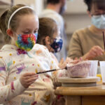 Sarah Peters paints her bowl