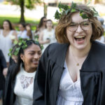 students smiling during class day ceremony