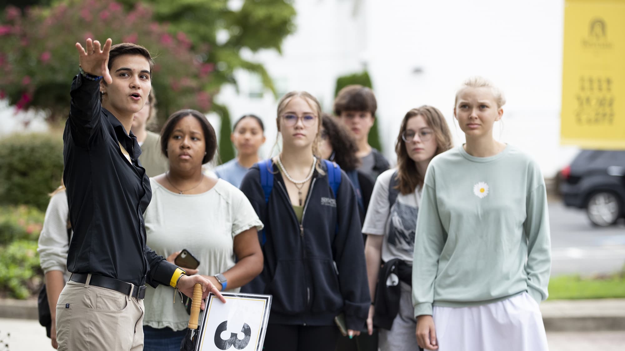 Students take a campus tour