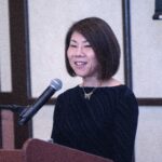 Hall of Fame indutee Maiko Noda-Hashimoto speaks at the Brenau University Athletics Hall of Fame Awards on Sept. 29, 2018.