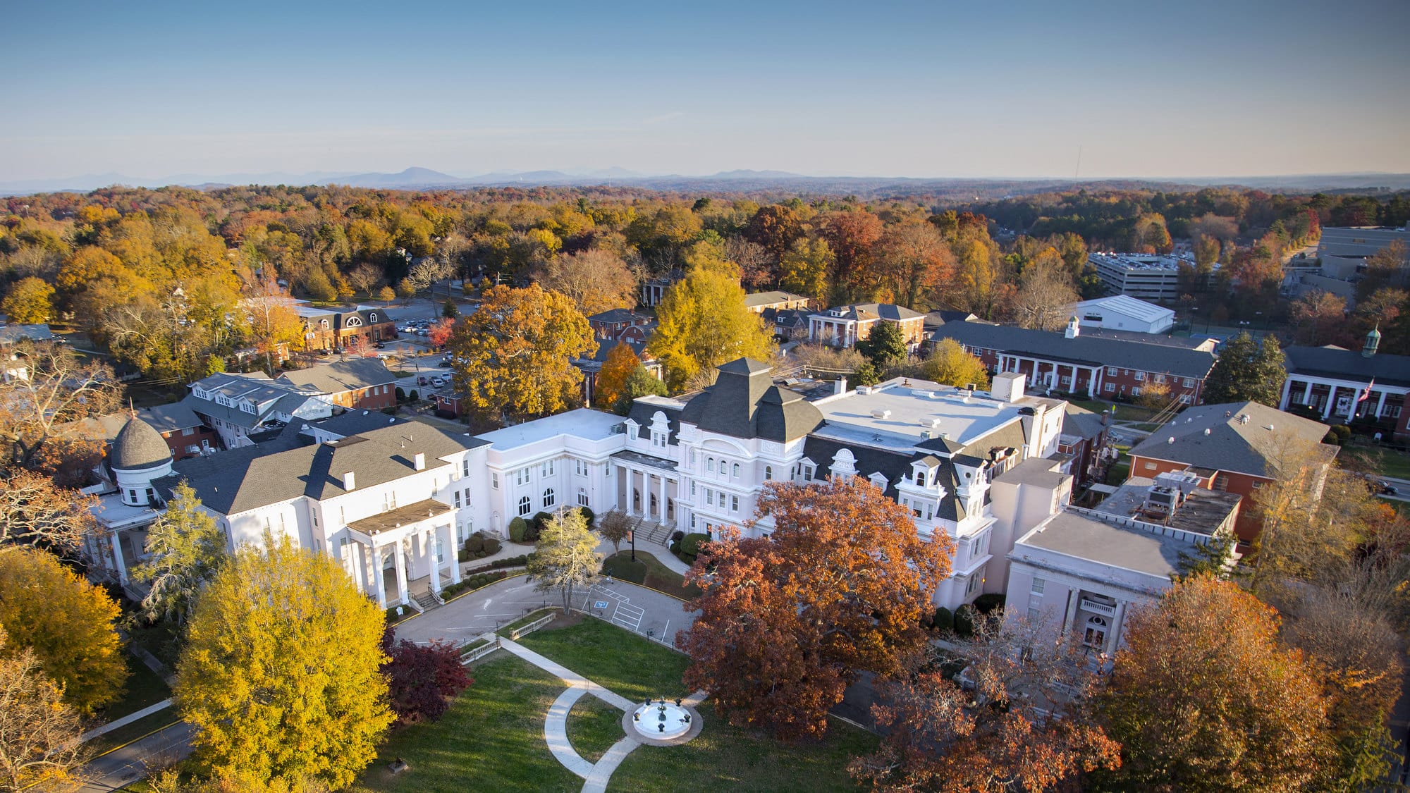 An aerial view of the historic Gainesville campus