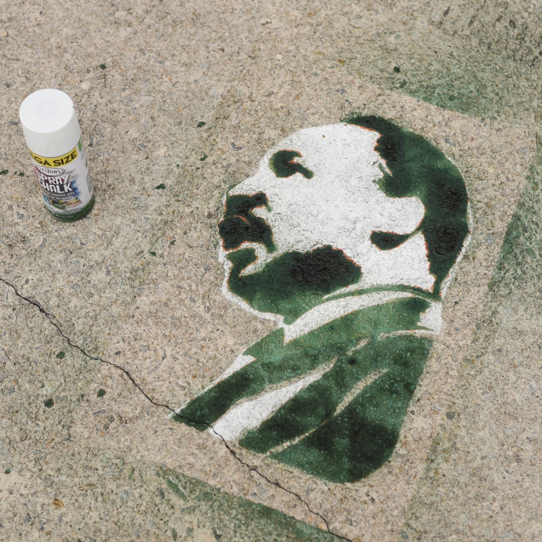 Sidewalk art of MLK