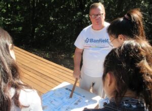 Prof. Haney explains the work that bees do.