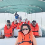 The students and Kelley Brock-Simmons on a boat exploring Panama